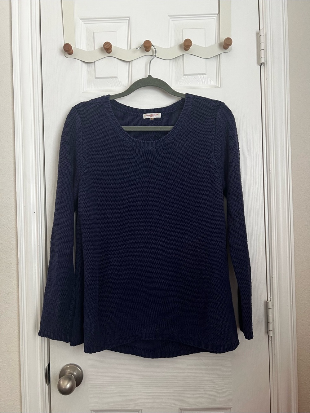 Isaac Mizrahi Blue Knitted Braided Sweater, Size S